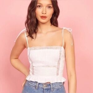 Reformation Mason top in white